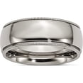 thumbnail image 1 of Titanium Polished 8mm Grooved And Beaded Edge Band (Size 10) Made In China tb133-10, 1 of 5