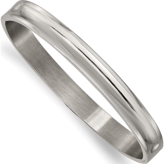 Jewelry by Sweet Pea Titanium Chisel Titanium Polished 8mm Hinged Bangle