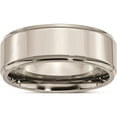 thumbnail image 1 of Titanium Polished 8mm Ridged Edge Band (Size 14.5) Made In China tb36-14.5, 1 of 5