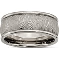 thumbnail image 1 of Titanium Polished 9mm Textured Rounded Edge Ring (Size 10.5) Made In China tb428-10.5, 1 of 5