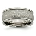 thumbnail image 1 of Titanium Polished 9mm Textured Rounded Edge Ring Size: 9; for Adults and Teens; for Women and Men, 1 of 6