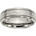 thumbnail image 1 of Titanium Polished And Hammered 7mm Grooved Edge Band (Size 12) Made In China tb237-12, 1 of 5