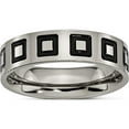 thumbnail image 1 of Titanium Polished Black Enamel Squares 6mm Flat Band (Size 8.5) Made In China tb154-8.5, 1 of 5