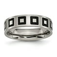 thumbnail image 1 of Titanium Polished Black Enamel Squares 6mm Flat Band, 1 of 7