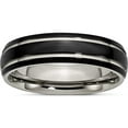 thumbnail image 1 of Titanium Polished Black Ip-Plated 6mm Grooved Band (Size 7) Made In China tb317-7, 1 of 5
