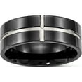 thumbnail image 1 of Titanium Polished Black Ip-Plated 8mm Grooved Comfort Fit Band (Size 12) Made In China tb475-12, 1 of 5
