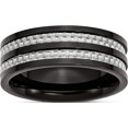 thumbnail image 1 of Titanium Polished Black Ip-Plated With Grey Carbon Fiber Inlay 8mm Band (Size 8) Made In China tb254-8, 1 of 5