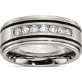 thumbnail image 1 of Titanium Polished/Brushed Enameled 1/2Ct Tw. Diamond 9mm Band (Size 9.5) Made In China tb438a-9.5, 1 of 5