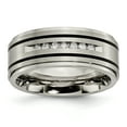 thumbnail image 1 of Titanium Polished/Brushed Enameled 1/4ct tw. Diamond 9mm Band, 1 of 8