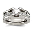 thumbnail image 1 of Titanium Polished Cubic Zirconia Ring Size 6 Ring for Women, 1 of 2