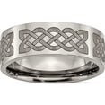 thumbnail image 1 of Titanium Polished Celtic Laser Design 8mm Flat Band (Size 12.5) Made In China tb3f-12.5, 1 of 5