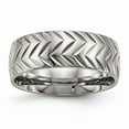 thumbnail image 1 of Titanium Polished Diamond Cut Ring Size: 8; for Adults and Teens; for Women and Men, 1 of 6