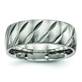 thumbnail image 1 of Titanium Polished Diamond Cut Ring, 1 of 6