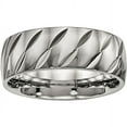 thumbnail image 1 of Titanium Polished Diamond Cut Ring, 1 of 8