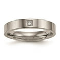 thumbnail image 1 of Titanium Polished Flat Comfort Back CZ Ring Size: 9; for Adults and Teens; for Women and Men, 1 of 7