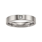 Titanium Polished Flat Comfort Back CZ Ring