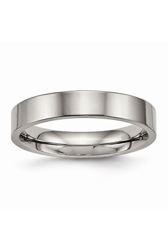 Titanium Polished Flat Comfort Back Ring Size: 6; for Adults and Teens; for Women and Men