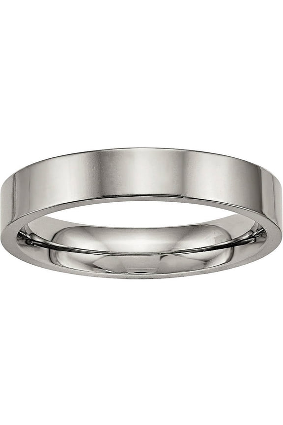 Titanium Polished Flat Comfort Back Ring