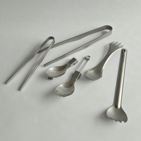 Titanium (Polished) Folding Spork | Ultralight Cutlery for Hiking and Camping