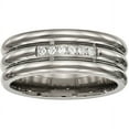 thumbnail image 1 of Titanium Polished Grooved CZ Ring, 1 of 10