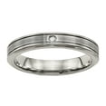 thumbnail image 1 of Titanium Polished Grooved Comfort Back CZ Ring, 1 of 10