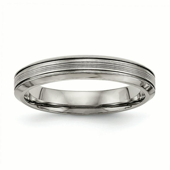 Titanium Polished Grooved Comfort Back Ring