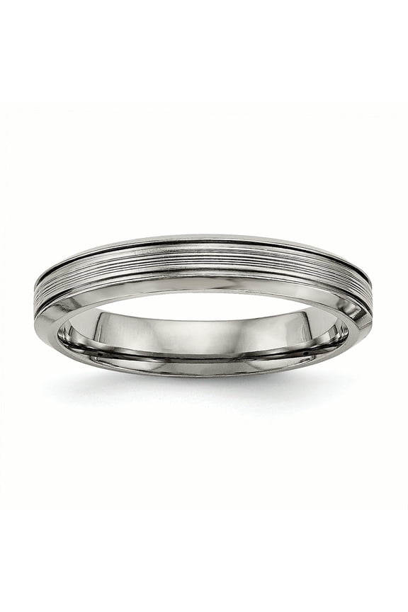 Titanium Polished Grooved Comfort Back Ring