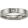 thumbnail image 1 of Titanium Polished With Cz 4mm Flat Comfort Fit Band (Size 12) Made In China tb468-12, 1 of 5