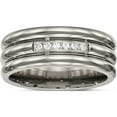 thumbnail image 1 of Titanium Polished With Cz 8mm Grooved Band (Size 9) Made In China tb481-9, 1 of 5