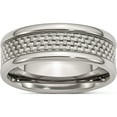 thumbnail image 1 of Titanium Polished With Grey Carbon Fiber Inlay 8mm Band (Size 13) Made In China tb390-13, 1 of 5