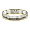 thumbnail image 1 of Titanium Polished Yellow IP Grooved Comfort Back CZ Ring, 1 of 10