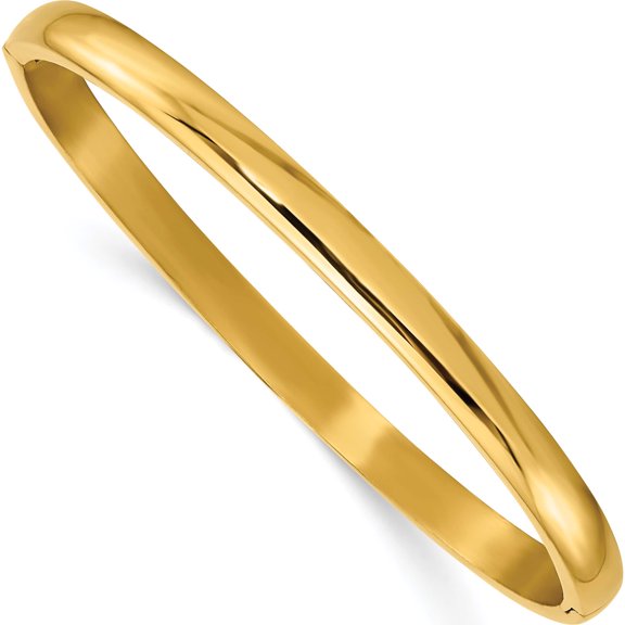 Titanium Polished Yellow Ip-Plated 5mm Hinged Bangle (7 X 5) Made In China tbb177