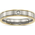 thumbnail image 1 of Titanium Polished Yellow Ip-Plated With Cz 5mm Grooved Comfort Fit Band (Size 8.5) Made In China tb472-8.5, 1 of 6