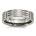 thumbnail image 1 of Titanium Polished and satin Notched 6mm Satin and Polished Band Ring Size 10.5 Ring for Women and Men, 1 of 2