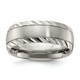 thumbnail image 1 of Titanium Polished w/Brushed Center & Grooved Edge 8mm Band, 1 of 3