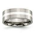 thumbnail image 1 of Titanium Polished w/Sterling Silver Inlay 8mm Flat Band, 1 of 7