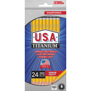 USA Titanium Premium Yellow #2 HB Pencils 24 Count Sharpened Woodcase Pencils
