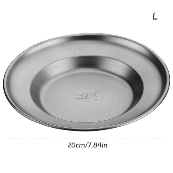 Titanium Purification Outdoor Dinner Plate 99% Antibacterial Rustproof Unbreakable Deep Dish Camping Plate Lightweight Easy Clean Spill Proof Design For Camping BBQ Party