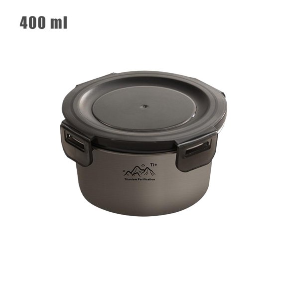 Titanium Purification Sealed Food Preservation Box Premium Healthy Titanium Alloy Airtight Leakproof Container Multiple Sizes for Freezing Heating Outdoor Camping Easy Clean