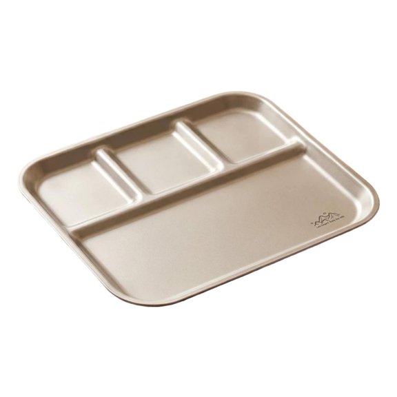 Titanium Purification Serving Plate Patterned Divided Tray, 3/4/5 Compartment Stainless Steel Plate for Portion Control, Picnic & Cafeteria (3 Compartments 1 Pcs)
