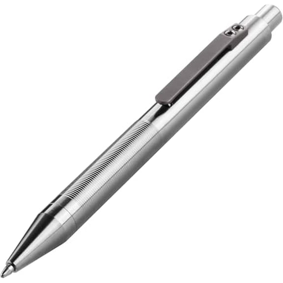 Titanium Push Mechanism Pen (Push Pen Clip to Retract Refill) Lightweight Decent Click Ballpoint for Valentines Easter Christmas Birthday Signature Gift(PTI047)$$Office