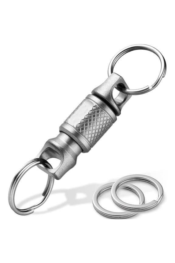 Titanium Quick Release Keychain, Retractable Detachable Keychain Clip, Pull Apart Key Rings