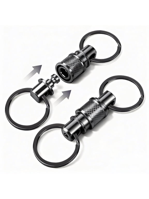 Titanium Quick Release Swivel Keychain, Pull Apart Detachable Keychain Heavy Duty Car Key Holder with Key Rings