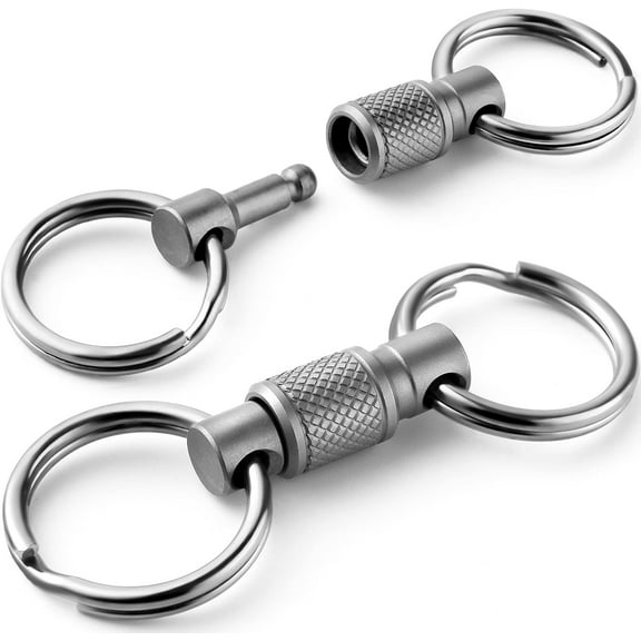Titanium Quick Release Swivel Keychain, Pull Apart Detachable Keychain Heavy Duty Car Key Holder with Key Rings
