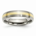 thumbnail image 1 of Titanium Real 14kt Yellow Inlay 5mm Brushed Band Size: 9; for Adults and Teens; for Women and Men, 1 of 6