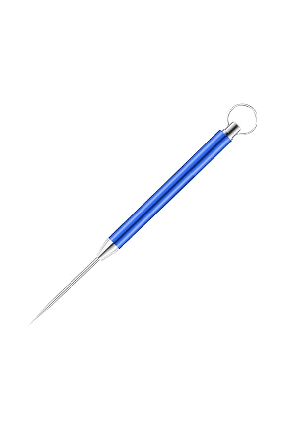 Titanium Retractable Toothpick Keychain, Portable Spring-Loaded Toothpick Tool for Camping, Travel, 1-Pack