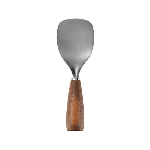 Titanium Rice Paddle with Ergonomic Wood Handle - Standable Non-Stick Food Grade Titanium Serving Spatula for Rice, Mashed Potatoes
