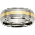 thumbnail image 1 of Titanium Ridged Edge 14k Yellow Inlay 8mm Brushed/Polished Band, 1 of 9