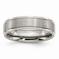 thumbnail image 1 of Titanium Ridged Edge 6 mm Brushed & Polished Band - Size 14.5, 1 of 1