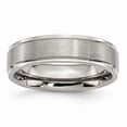 thumbnail image 1 of Titanium Ridged Edge 6 mm Brushed & Polished Band - Size 6, 1 of 1